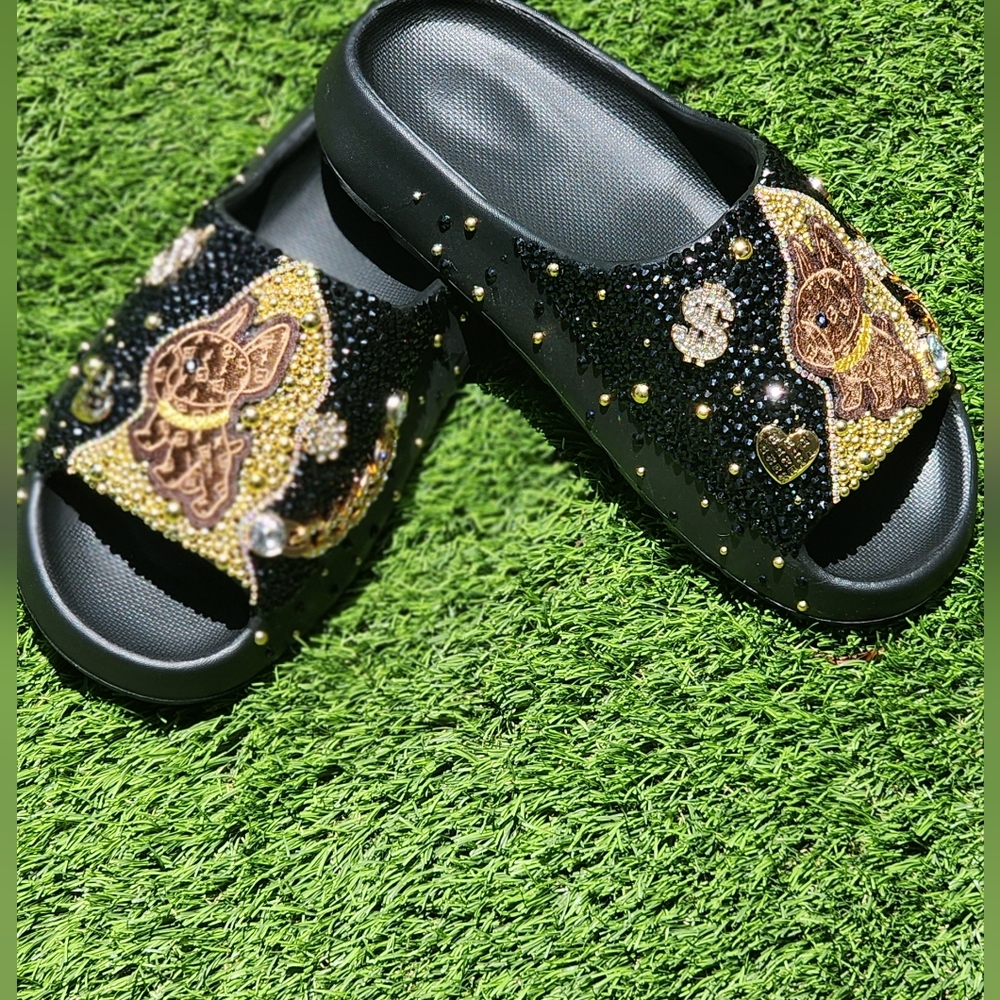 Blinged out ladies' slides